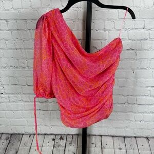 Amanda Uprichard One Shoulder Beckham Blouse Size Medium